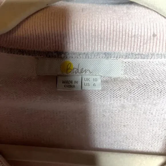 Boden Winchilsea Collared Jumper Milkshake Light Pink Barbie Core Cashmere 6 - Picture 3 of 4